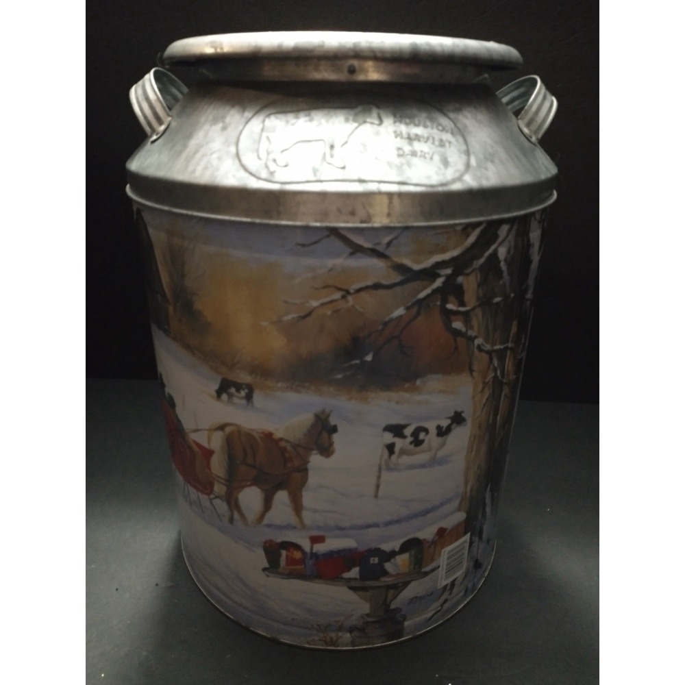 Houston Harvest Dairy Popcorn Tin Sledding Dairy Cows